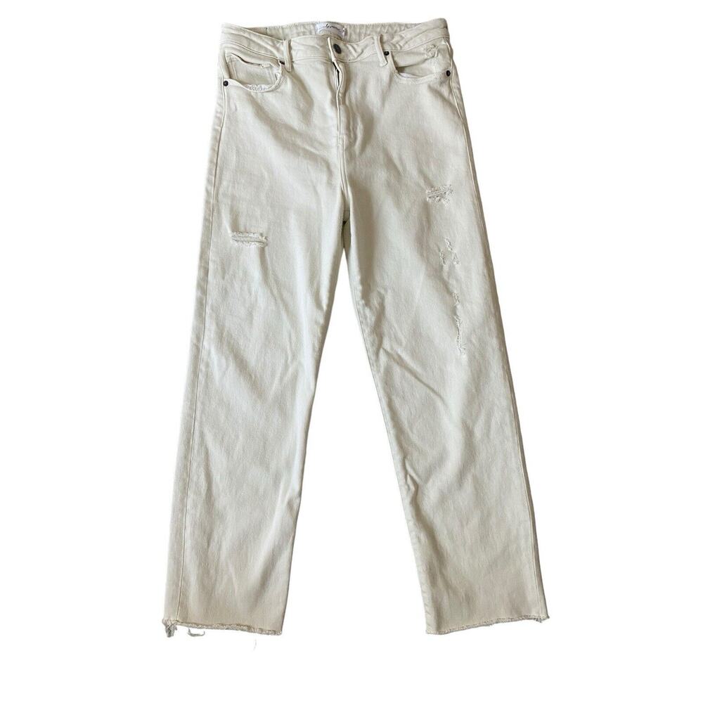 Carly Jean Los Angeles CJLA Sea Salt Chrissy Distressed Straight Leg Jeans 13